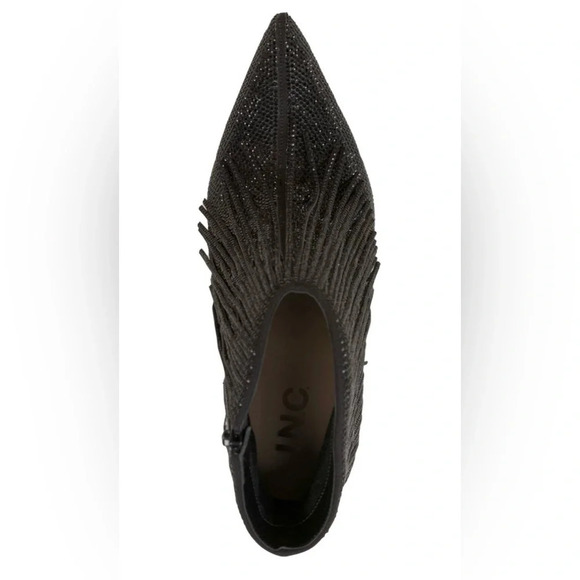 INC Women's Ismeria Fringe Bling Booties, Size 7.5/ Color/ Black Bling - Picture 4 of 12